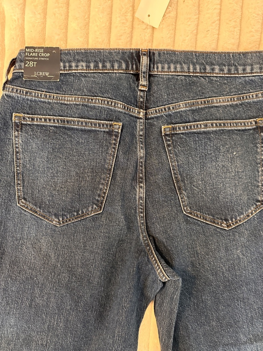 J. Crew Dark Indigo Mid Rise Flare Crop Jeans Women’s 28T NWT - Picture 3 of 3